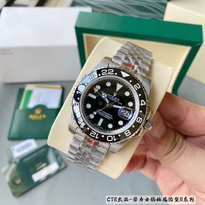 CTR Factory ROLEX GMT-Master II Replica with Black Dial 904L Steel Sapphire Glass Black Watch